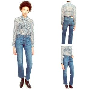 Alexa Chung light wash triple stitch jeans NWT